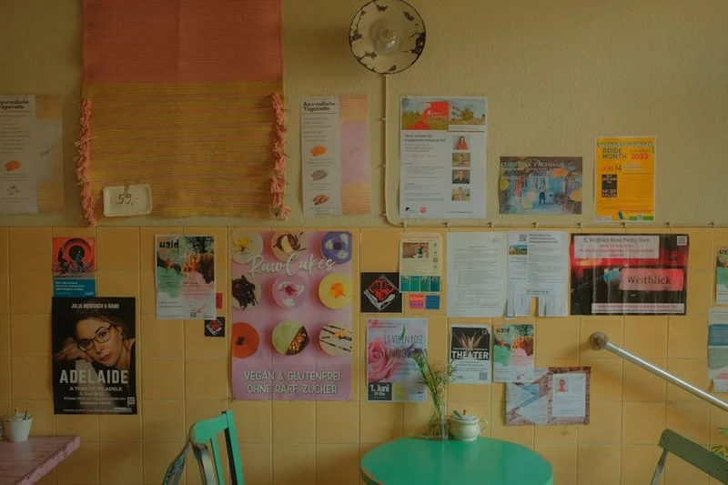 Interior of a modern cafe serving plant-based and gluten-free desserts