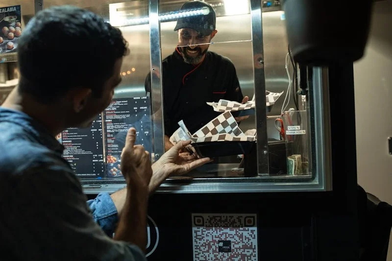 Digital ordering at a street food truck