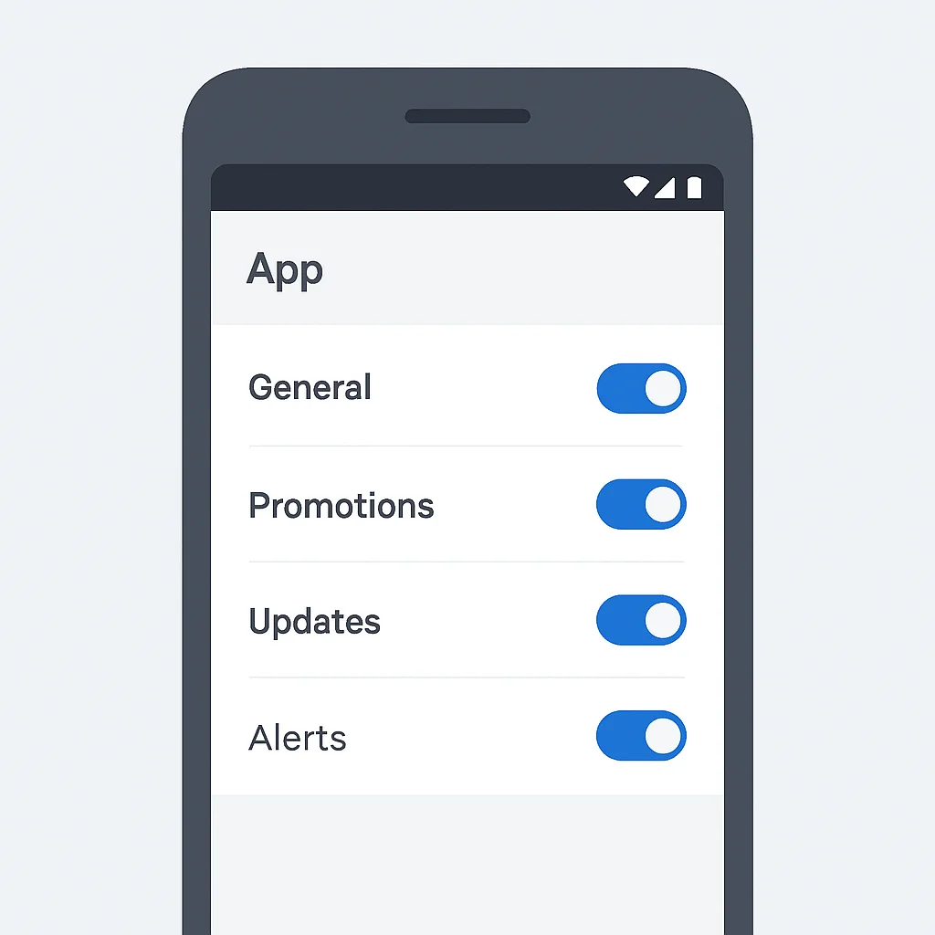 Android notification channels settings screen