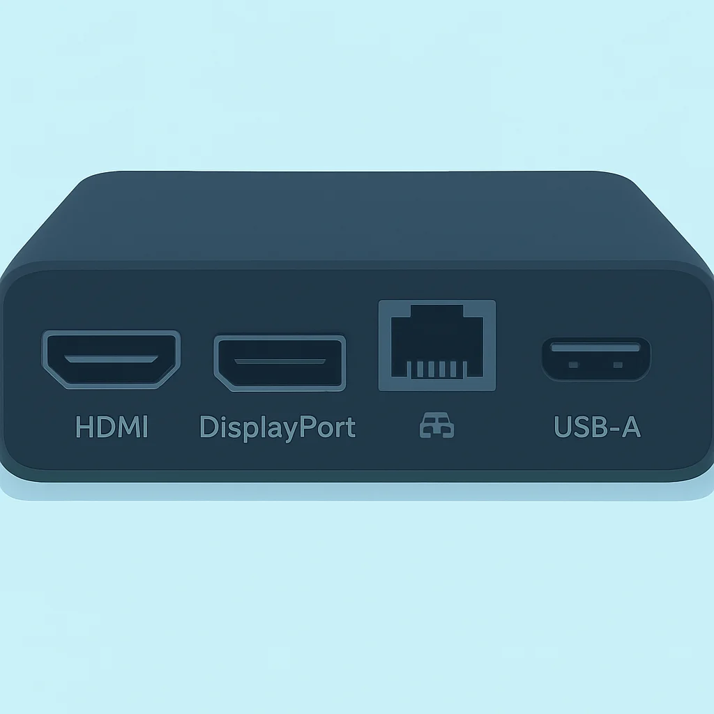 Detailed view of USB-C dock ports