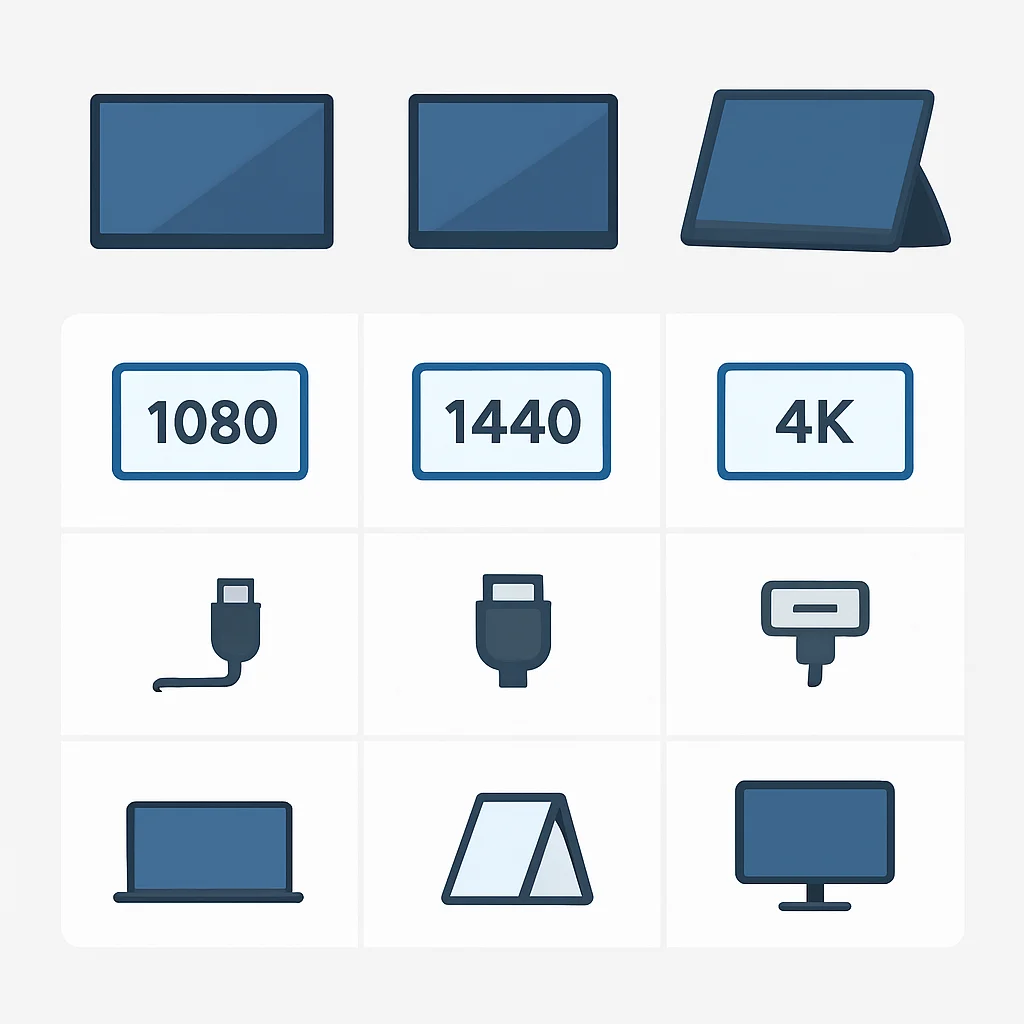 Portable monitor feature comparison chart