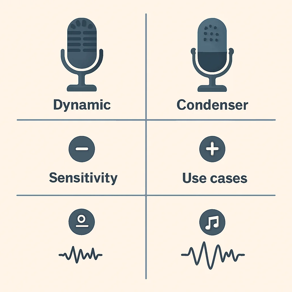 Dynamic vs. Condenser microphone comparison