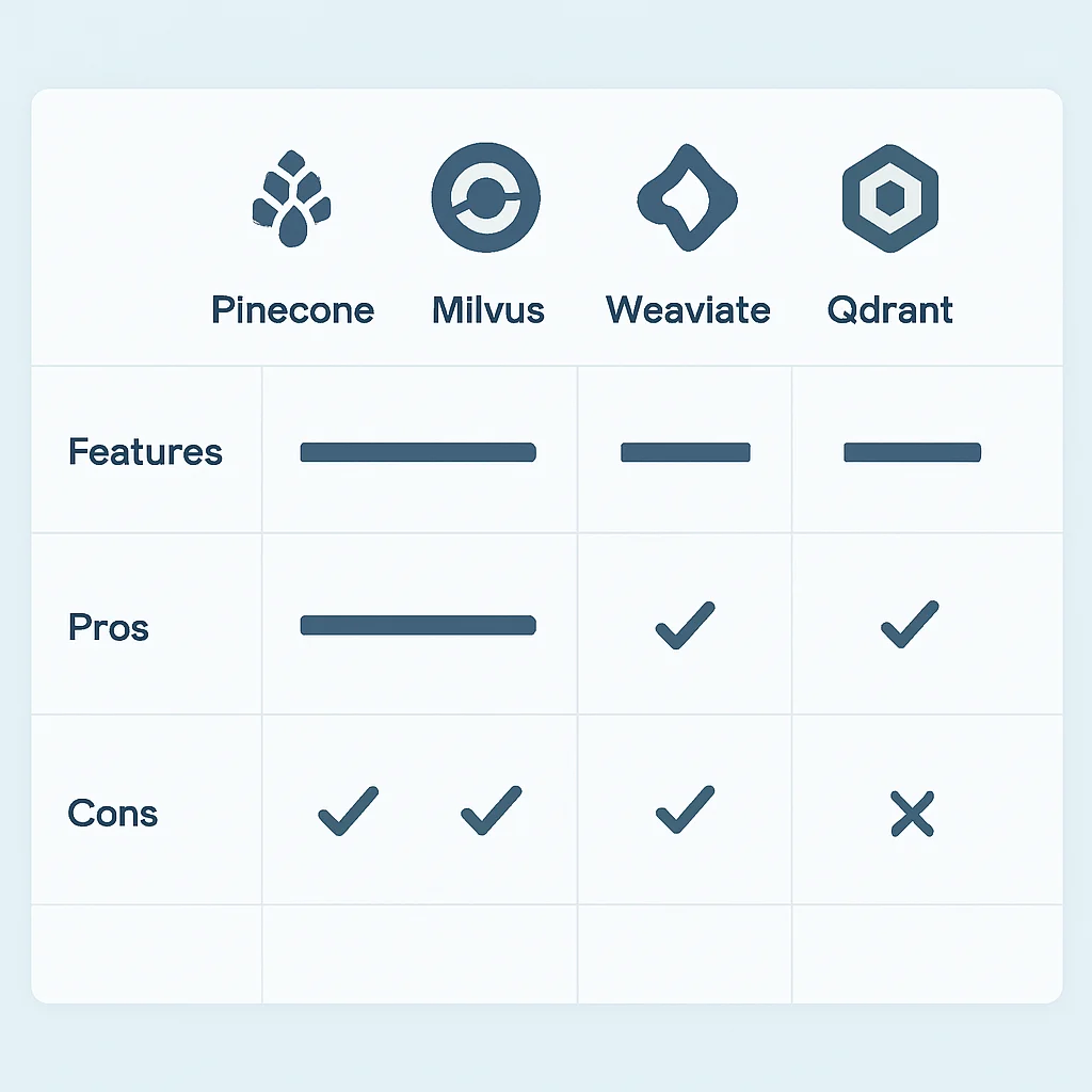 Vector database comparison chart