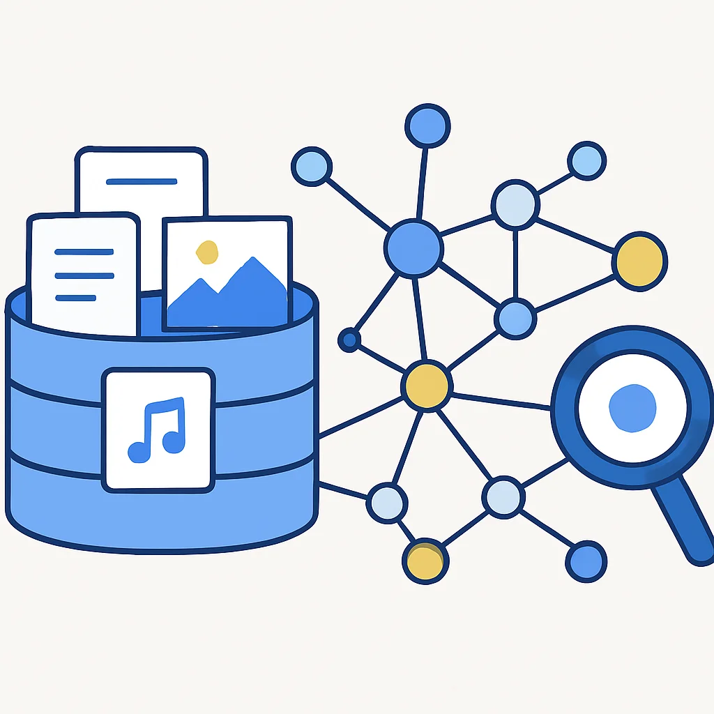 Vector database concept with multi-modal embeddings and similarity search