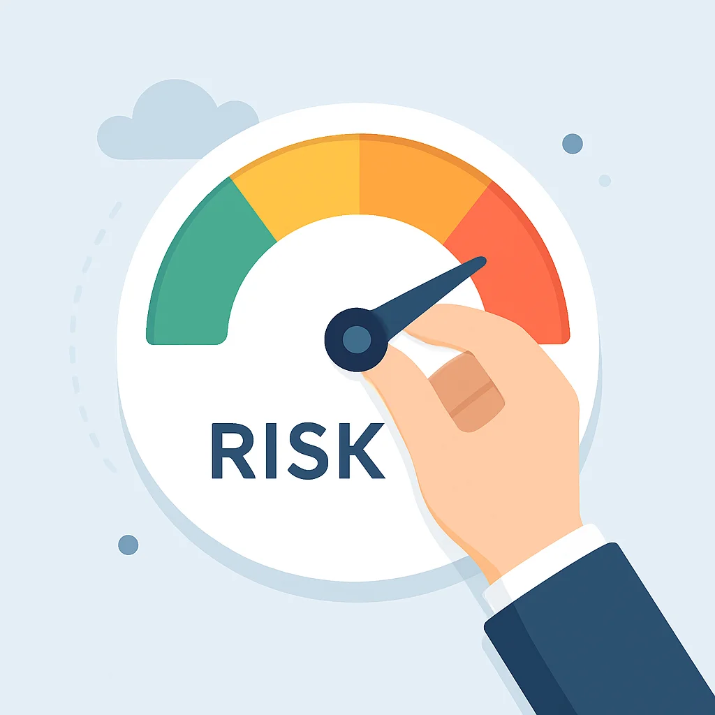 Investment risk assessment scale illustration
