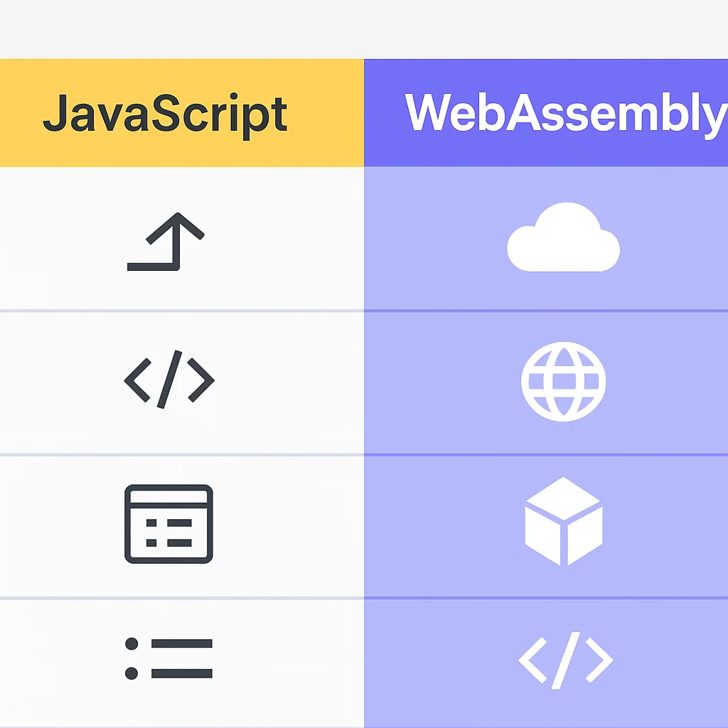 Vergleichstabelle JavaScript vs. WebAssembly