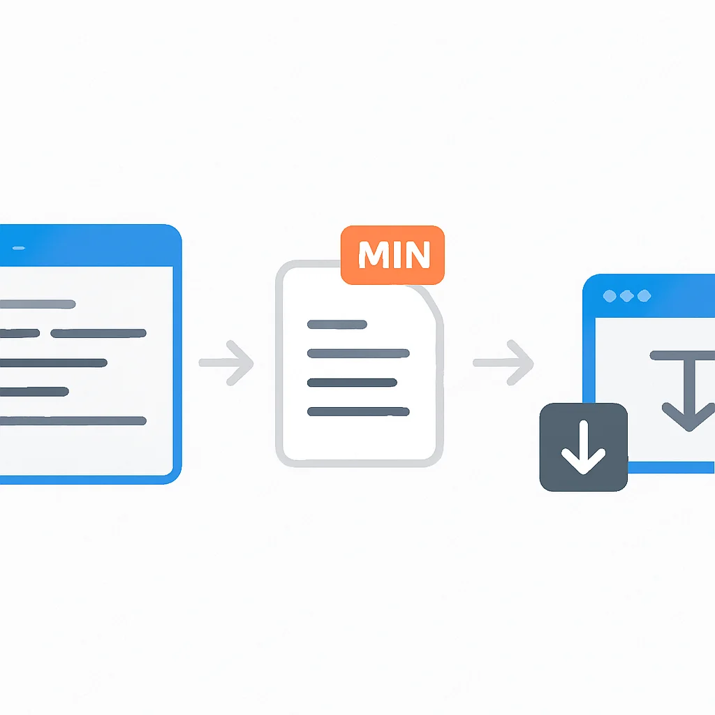 Prozessdiagramm Minifizierung und Komprimierung