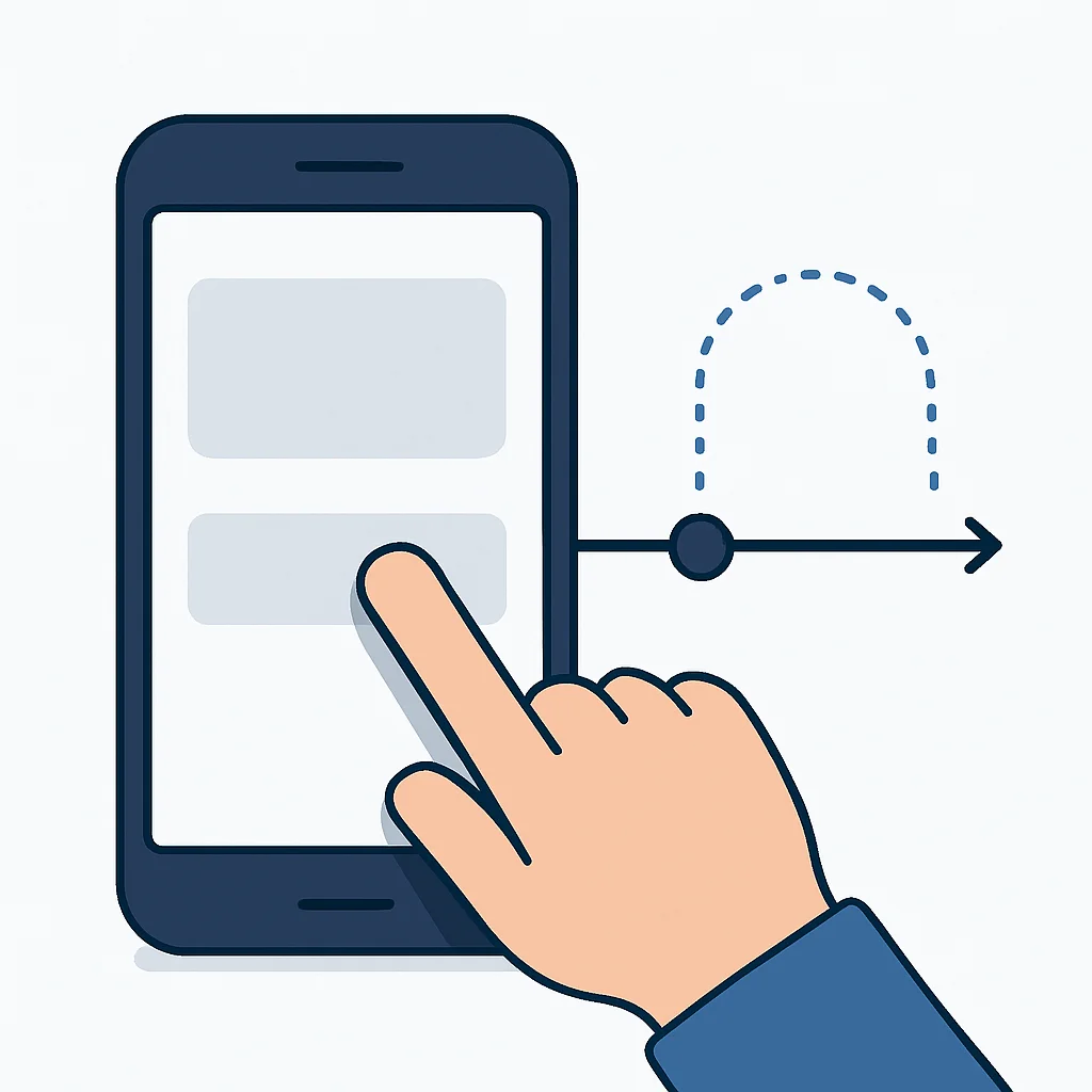 Illustration von First Input Delay (FID) auf einem Mobiltelefon