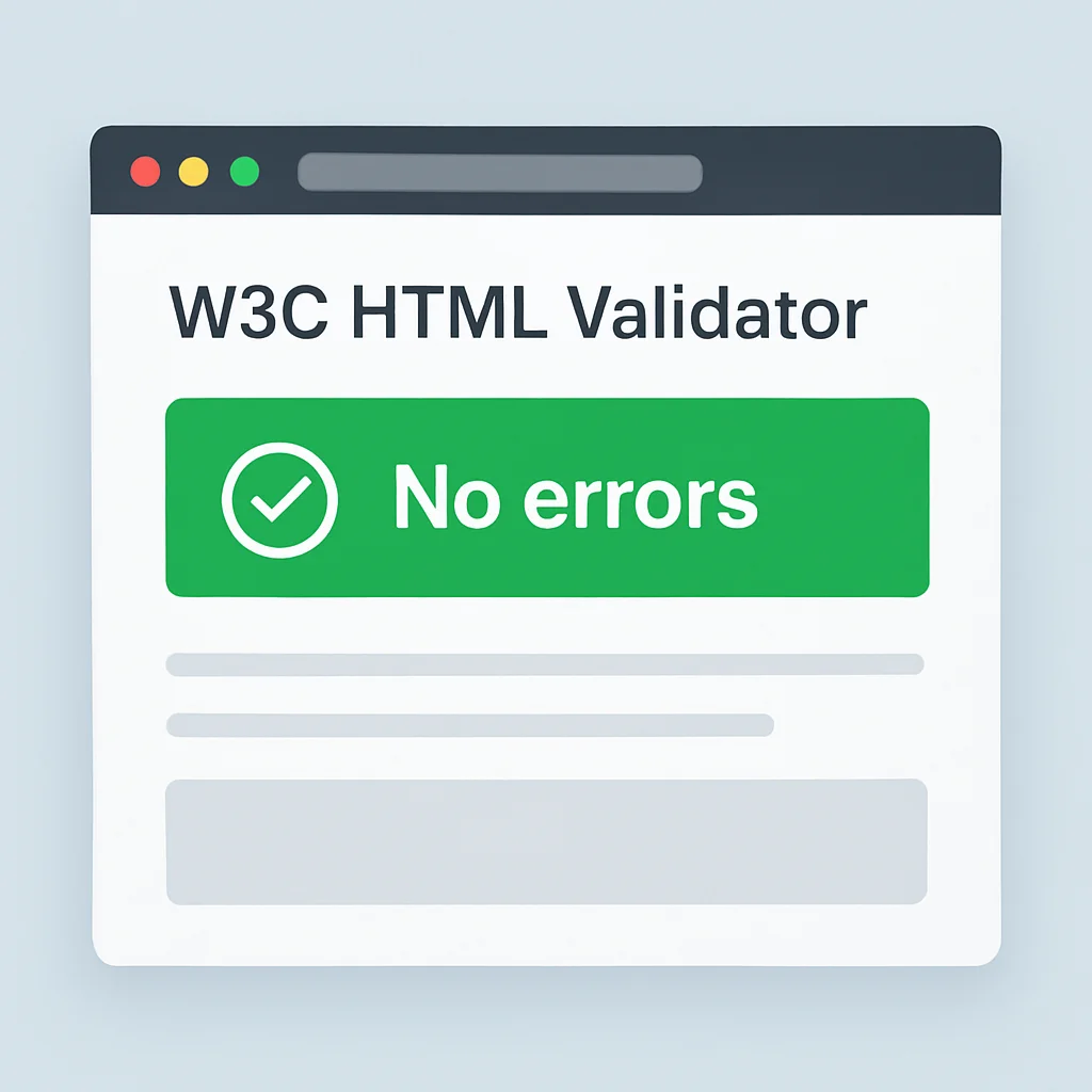 Screenshot des W3C HTML-Validators mit 