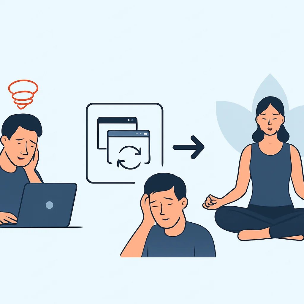 Developer Challenges and Mindfulness Solutions Diagram