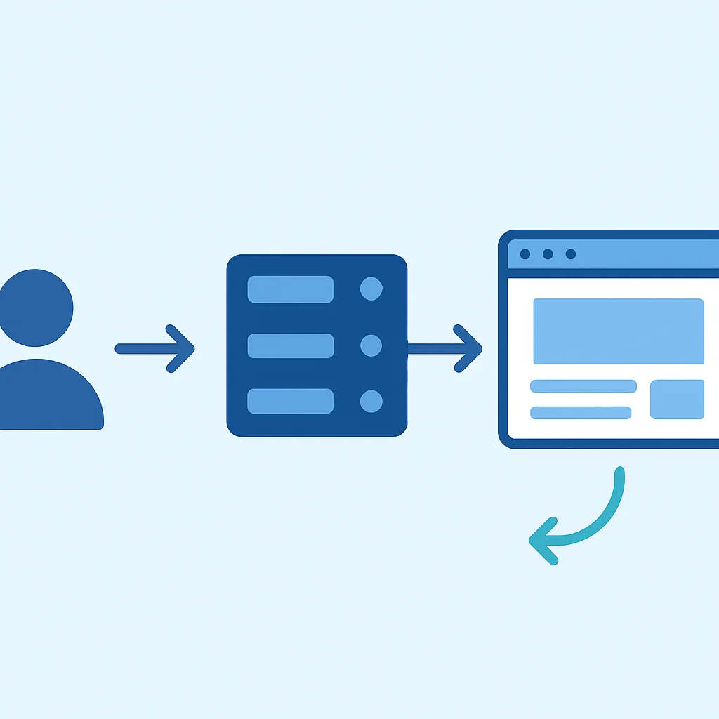Server-Side Rendering (SSR) workflow diagram