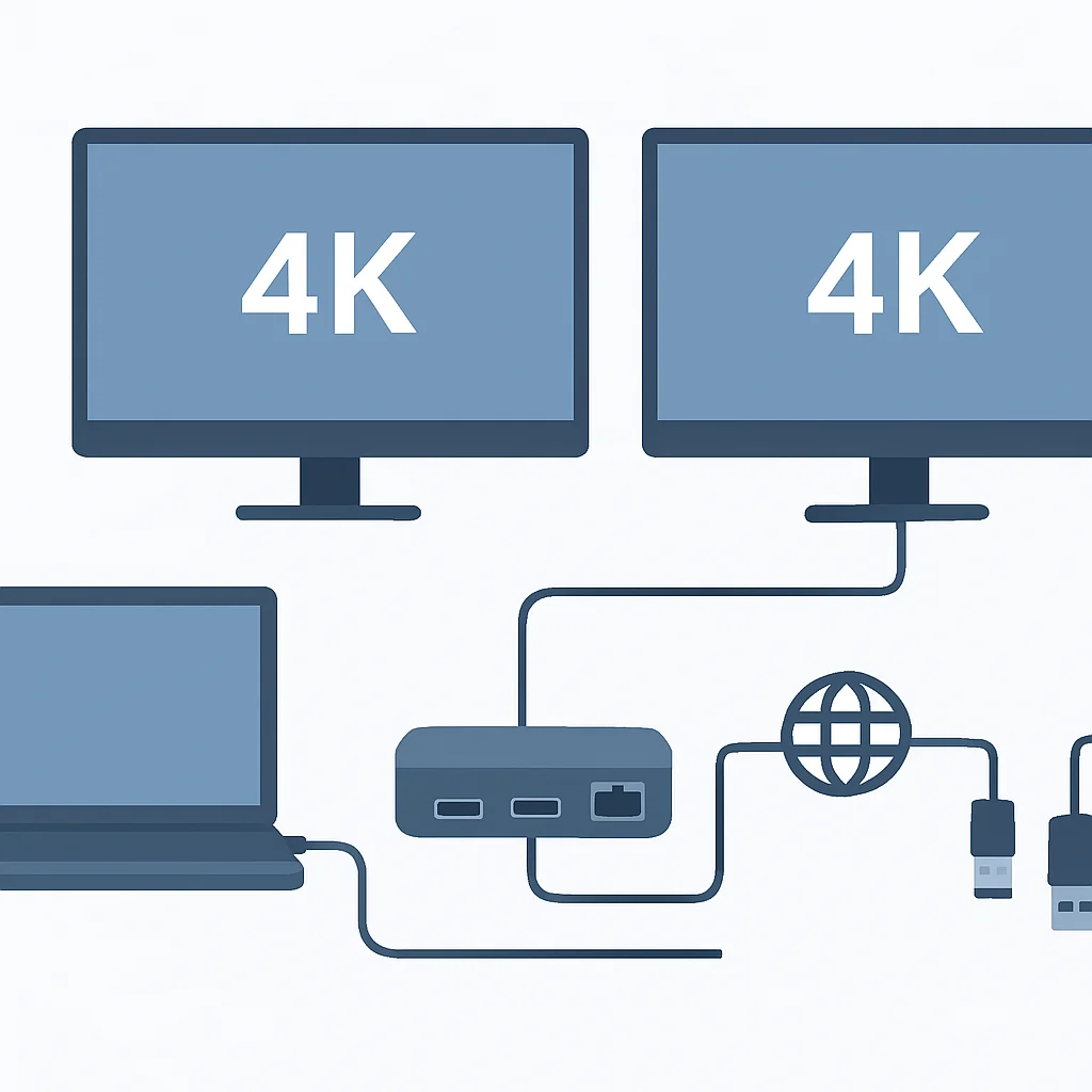USB-C multi-monitor setup diagram