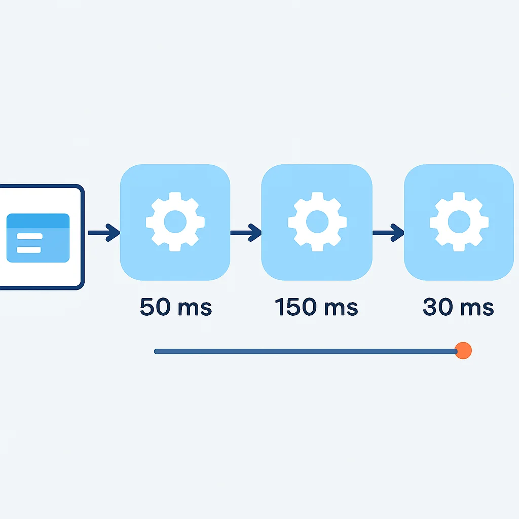 Distributed tracing visualization with service timings