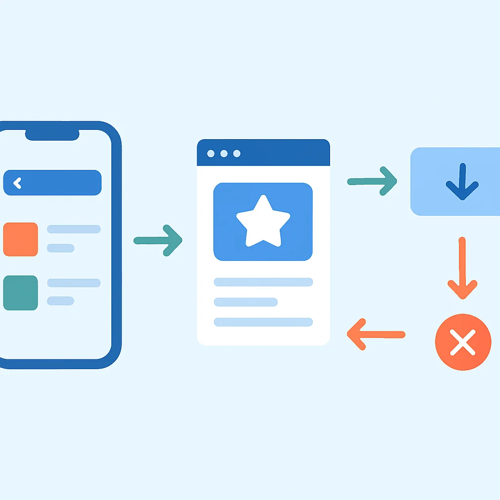 App store conversion funnel flowchart