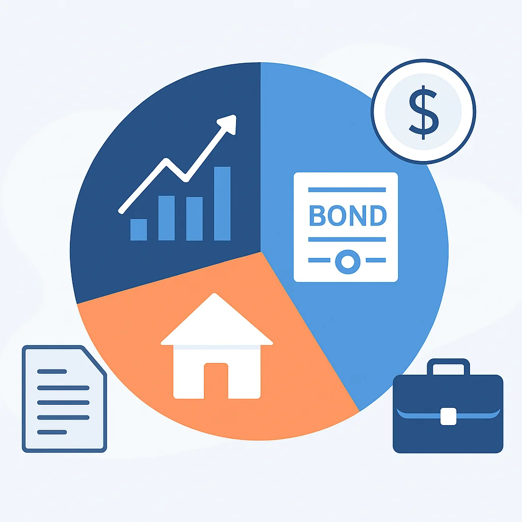 Diversified investment portfolio illustration