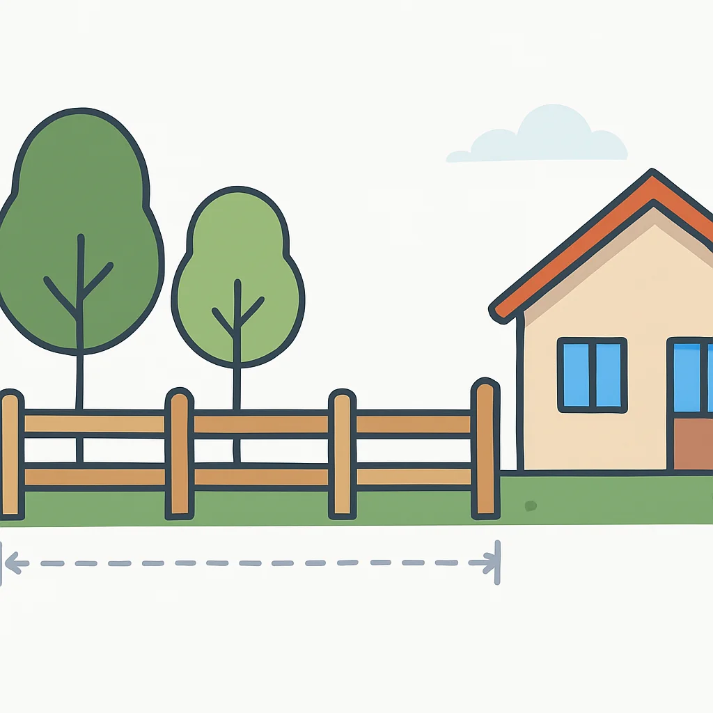 Property boundary illustration with legal setbacks