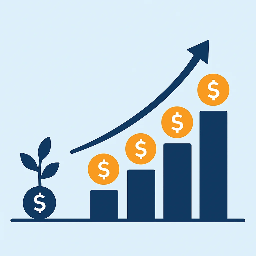 Compound interest effect on dividend reinvestment
