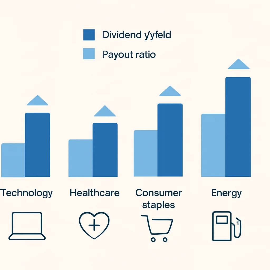 Dividend metrics by industry sector infographic