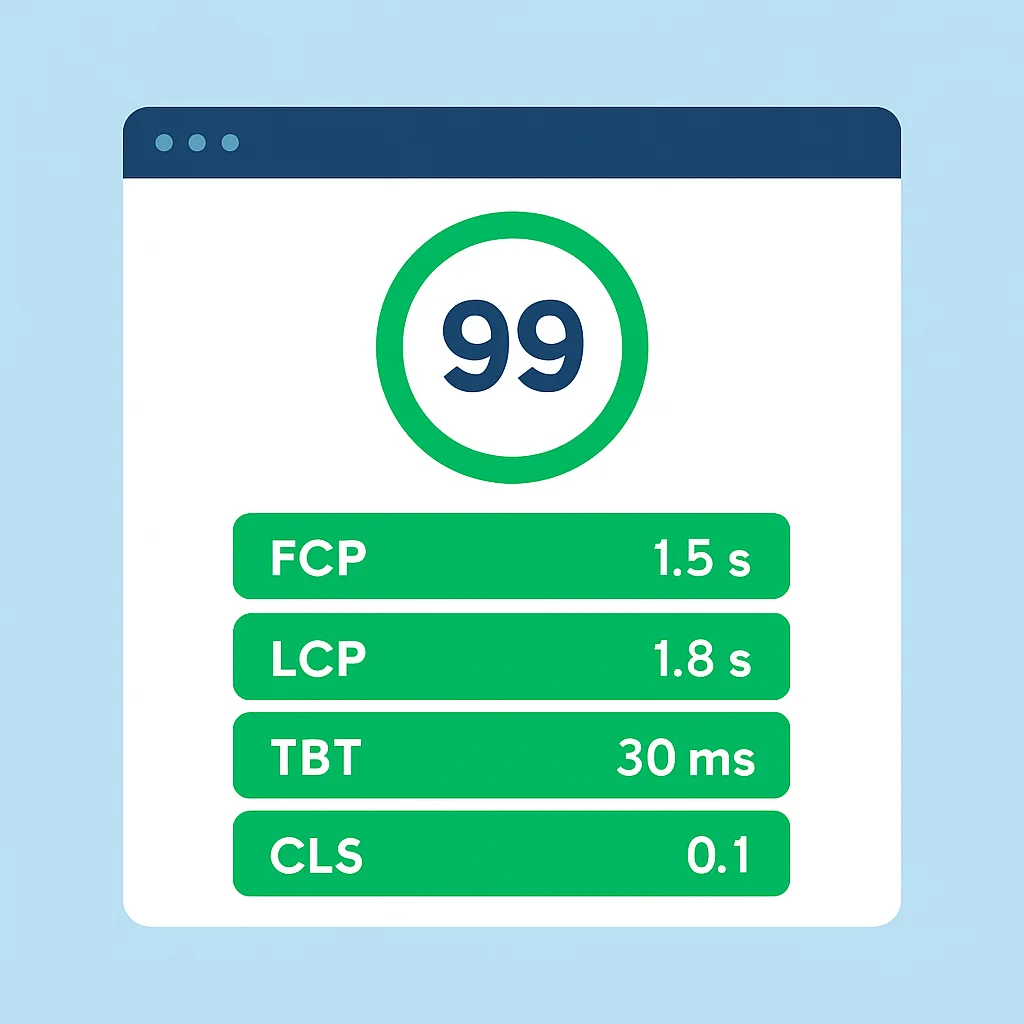 Lighthouse performance audit results for a PWA