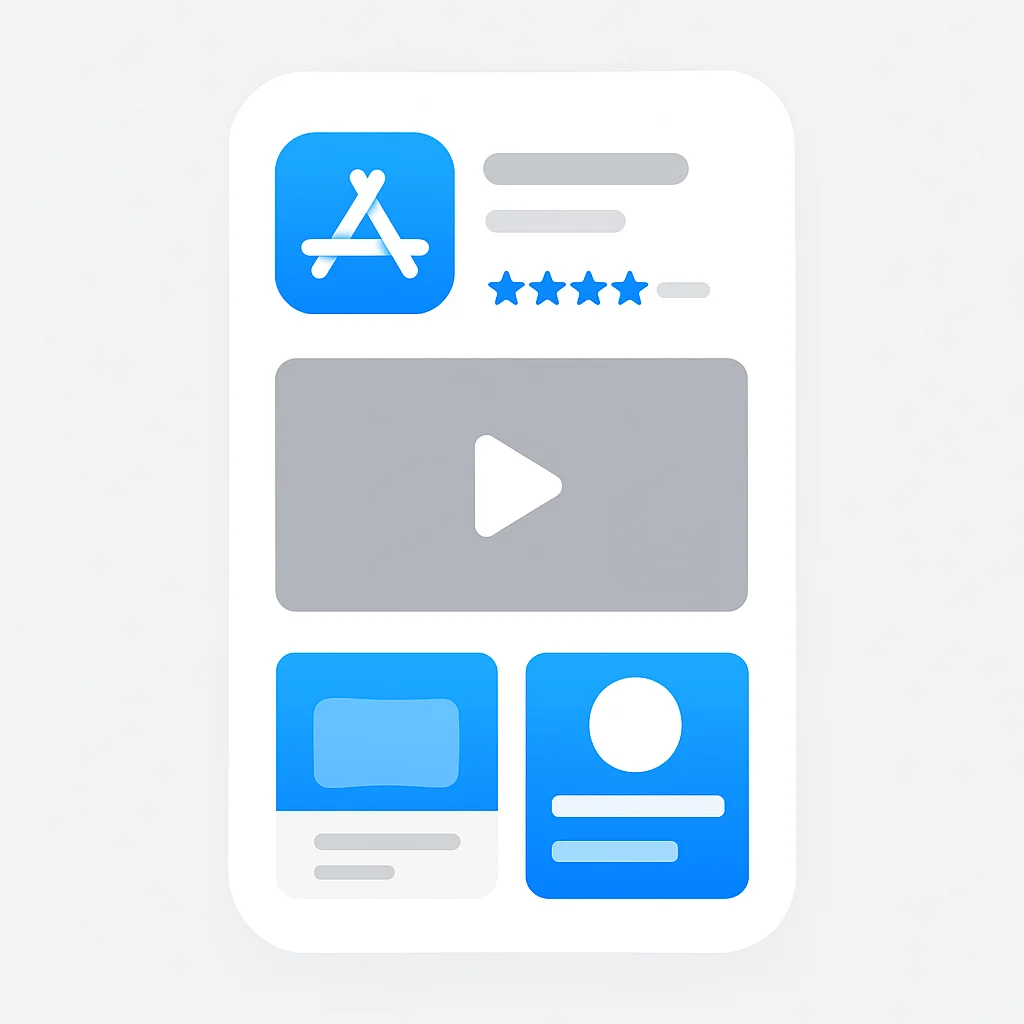 Optimized app store listing with visuals