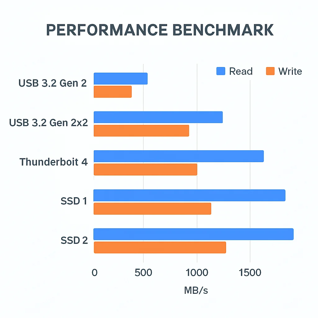 External SSD performance benchmark chart 2026