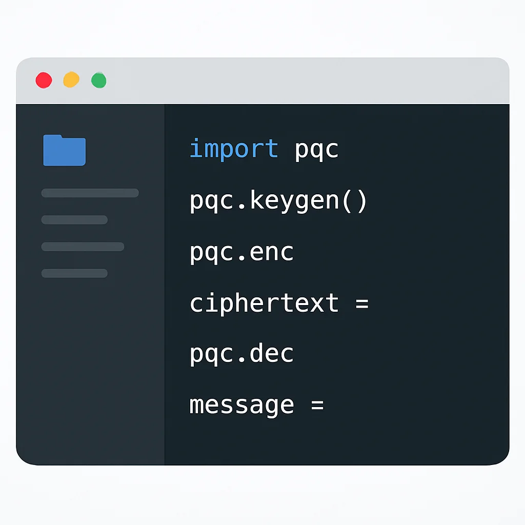 PQC code implementation in a development environment