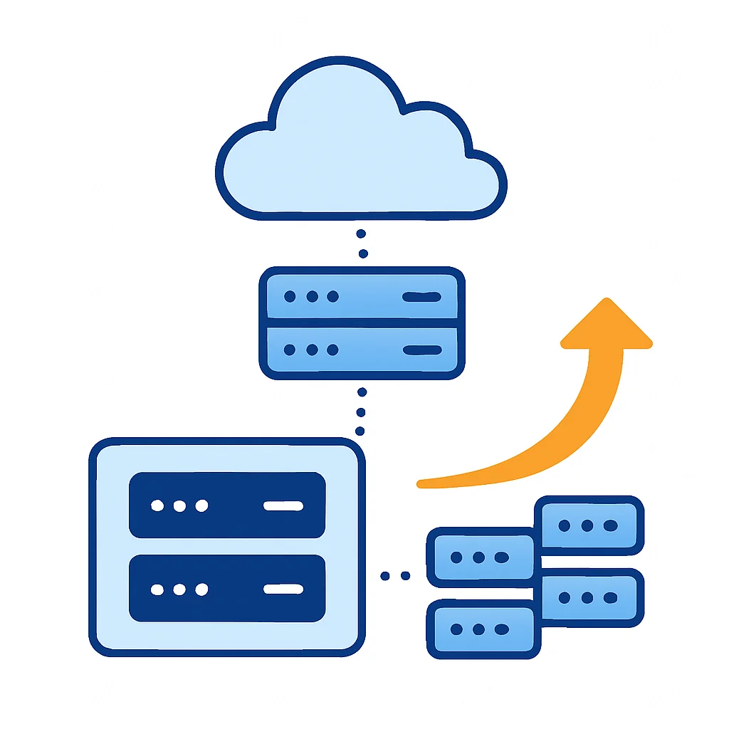 Diagramm zur automatischen Skalierung in einer Serverless-Umgebung