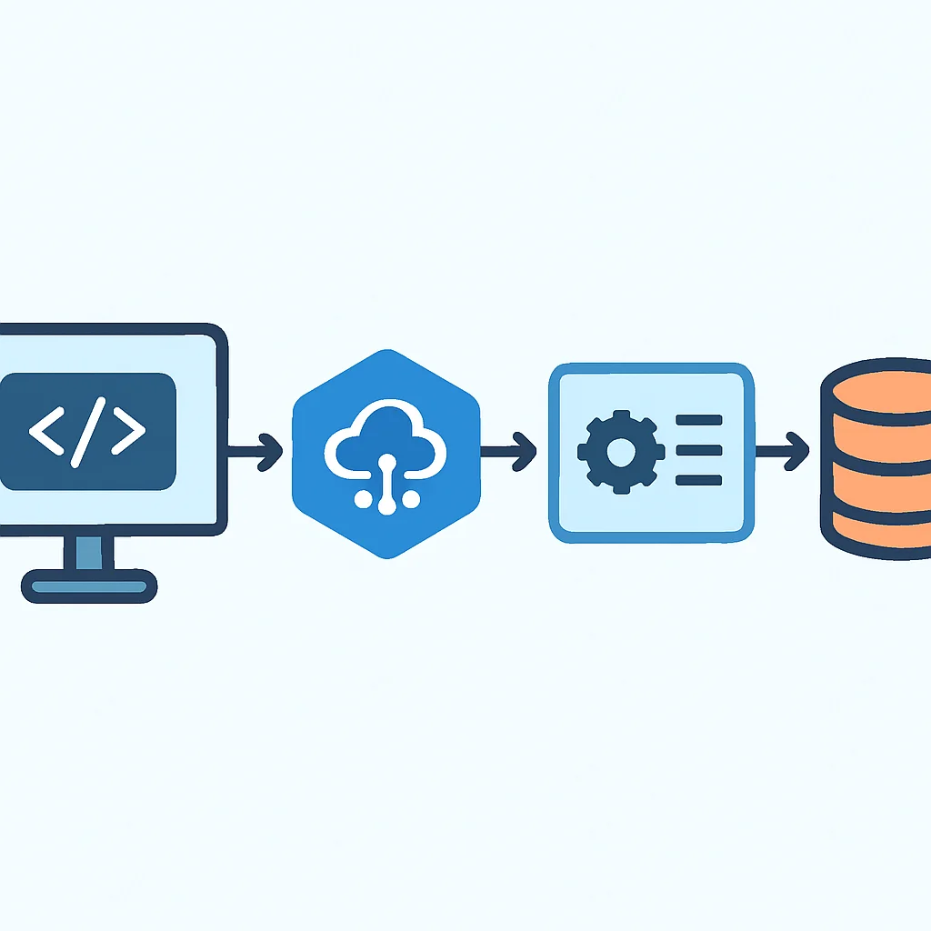 Flussdiagramm: Ereignisgesteuerte Serverless-Architektur